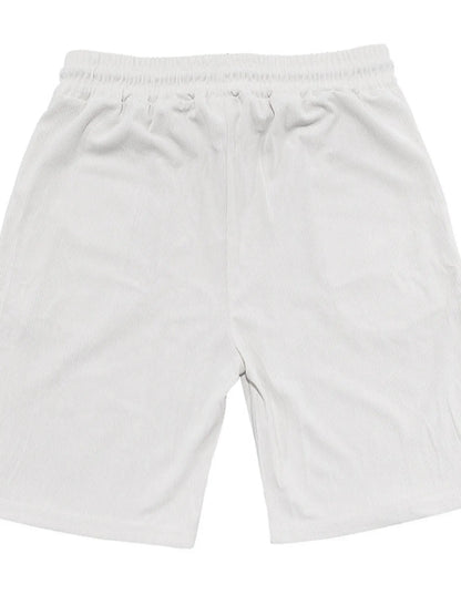 Men's Full Size Button Up Top and Shorts Set Plus Size