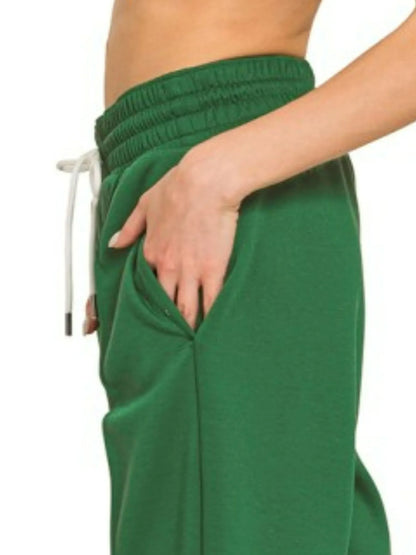 Zenana Drawstring Scuba Sweatpants with Pockets