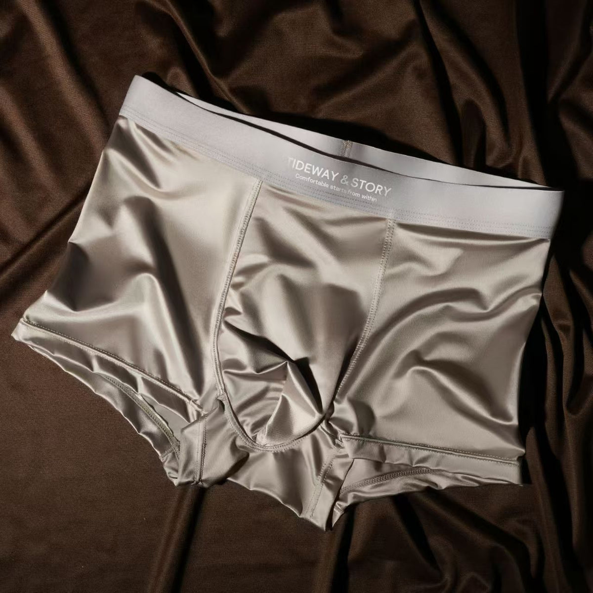 Ice Silk Mens Underwear Light Luxury Satin Boxers