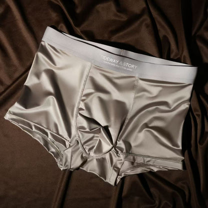 Ice Silk Mens Underwear Light Luxury Satin Boxers