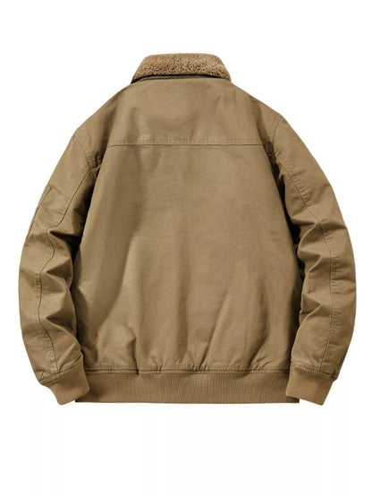 Men's Plus Size Zip Up Sherpa Lined Jacket