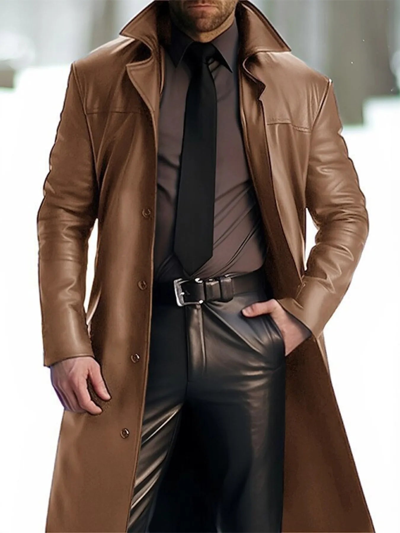 Men's Full Size Button Up Long Sleeve Jacket Plus Size