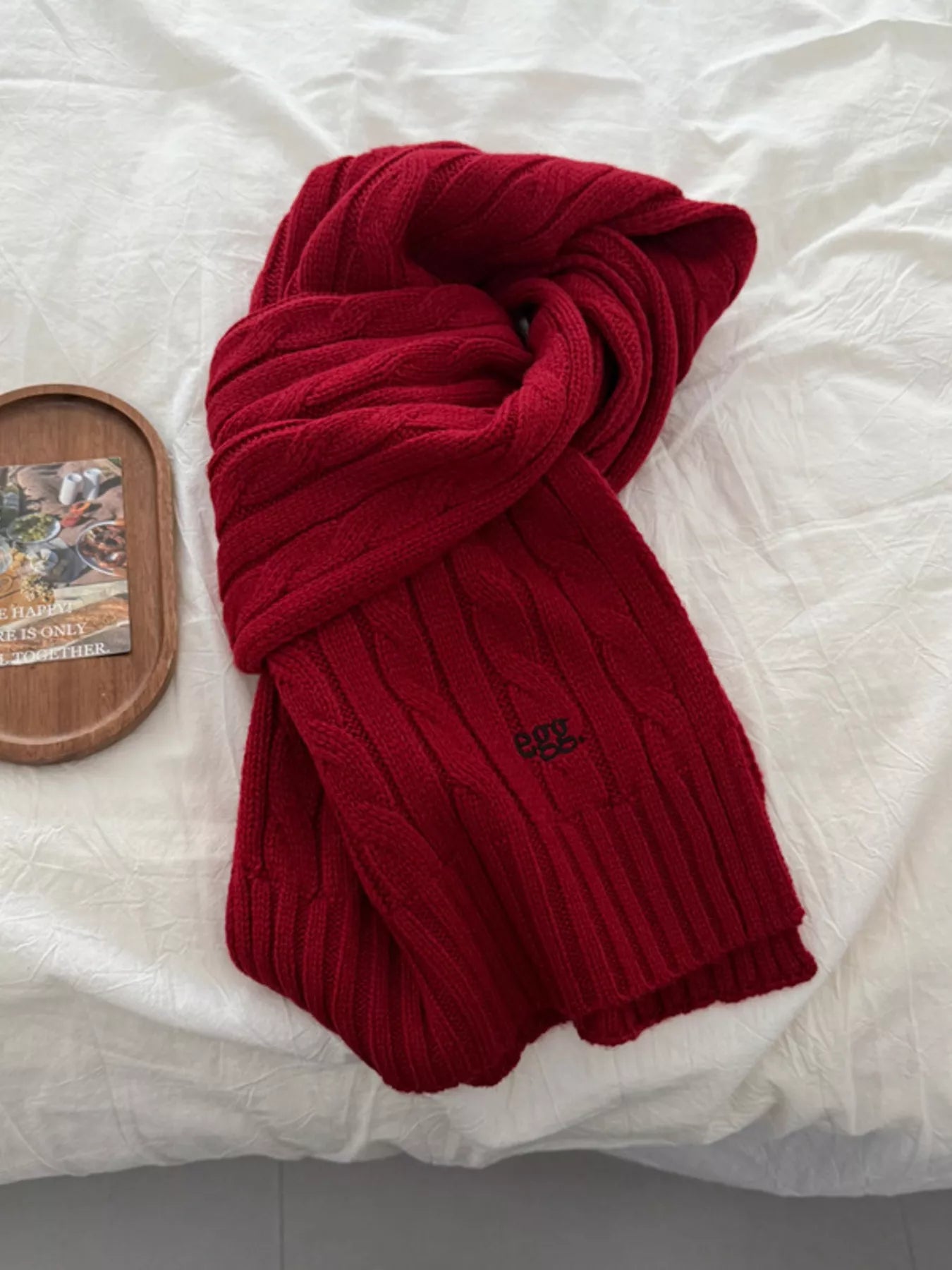 Ribbed Knitted Winter Scarf
