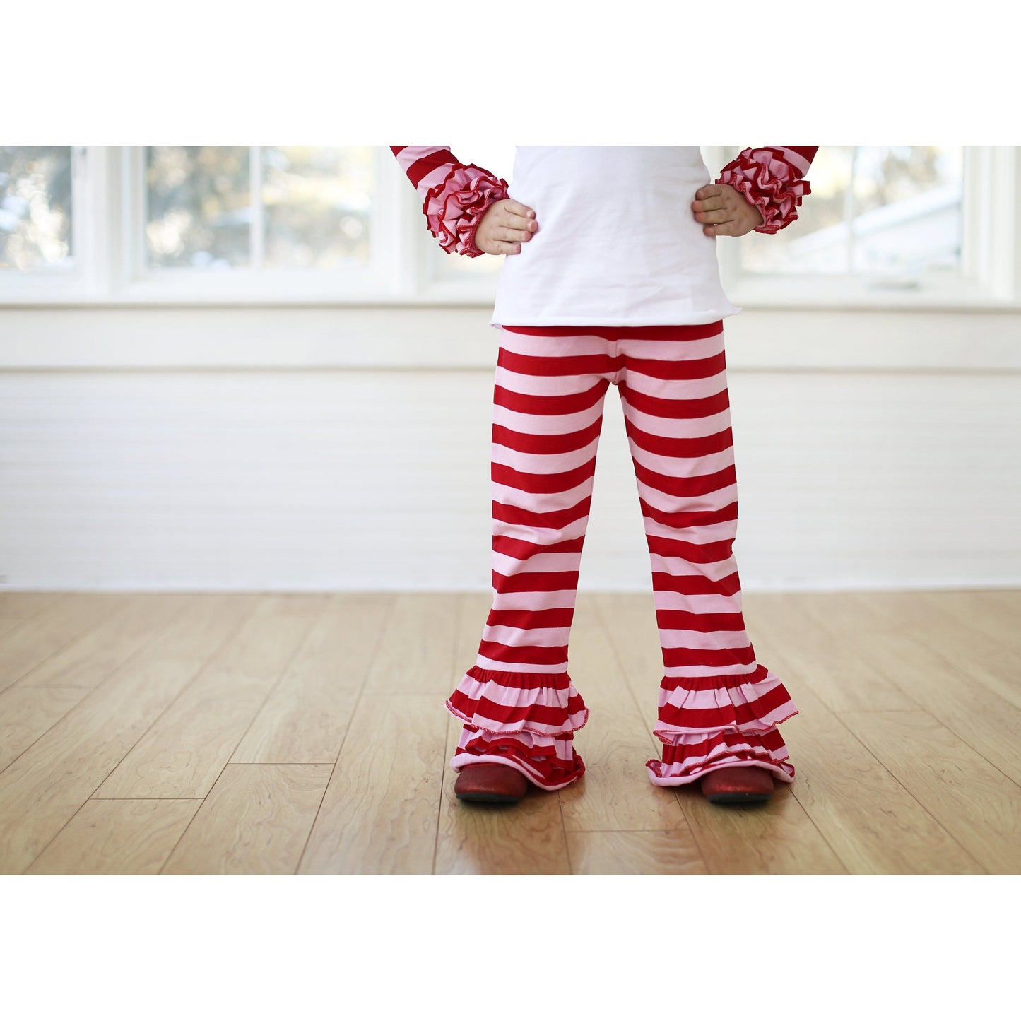 Stripes Triple Ruffle Pants