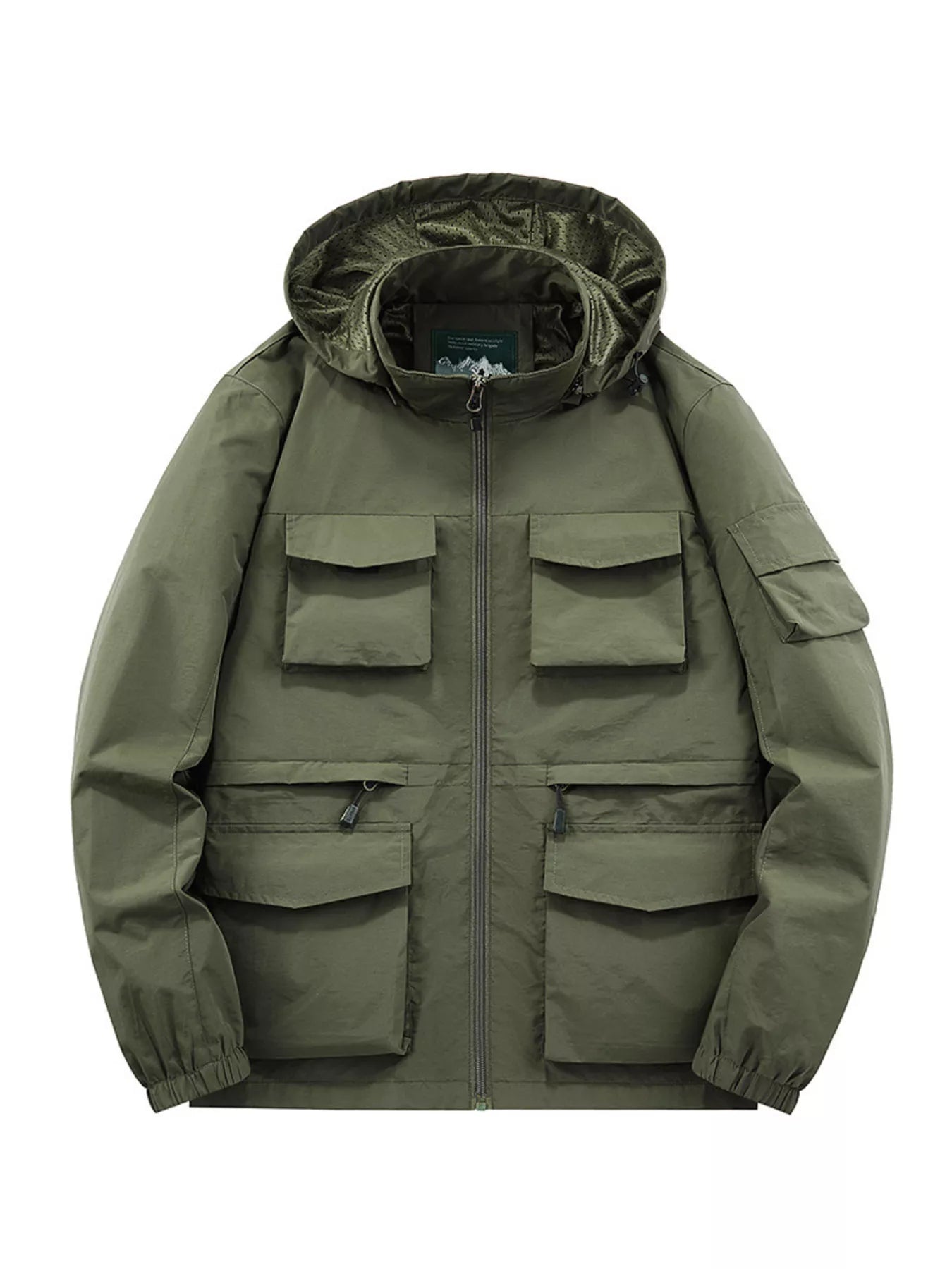 Men's Plus Size Multi-Pocket Hooded Outdoor Jacket