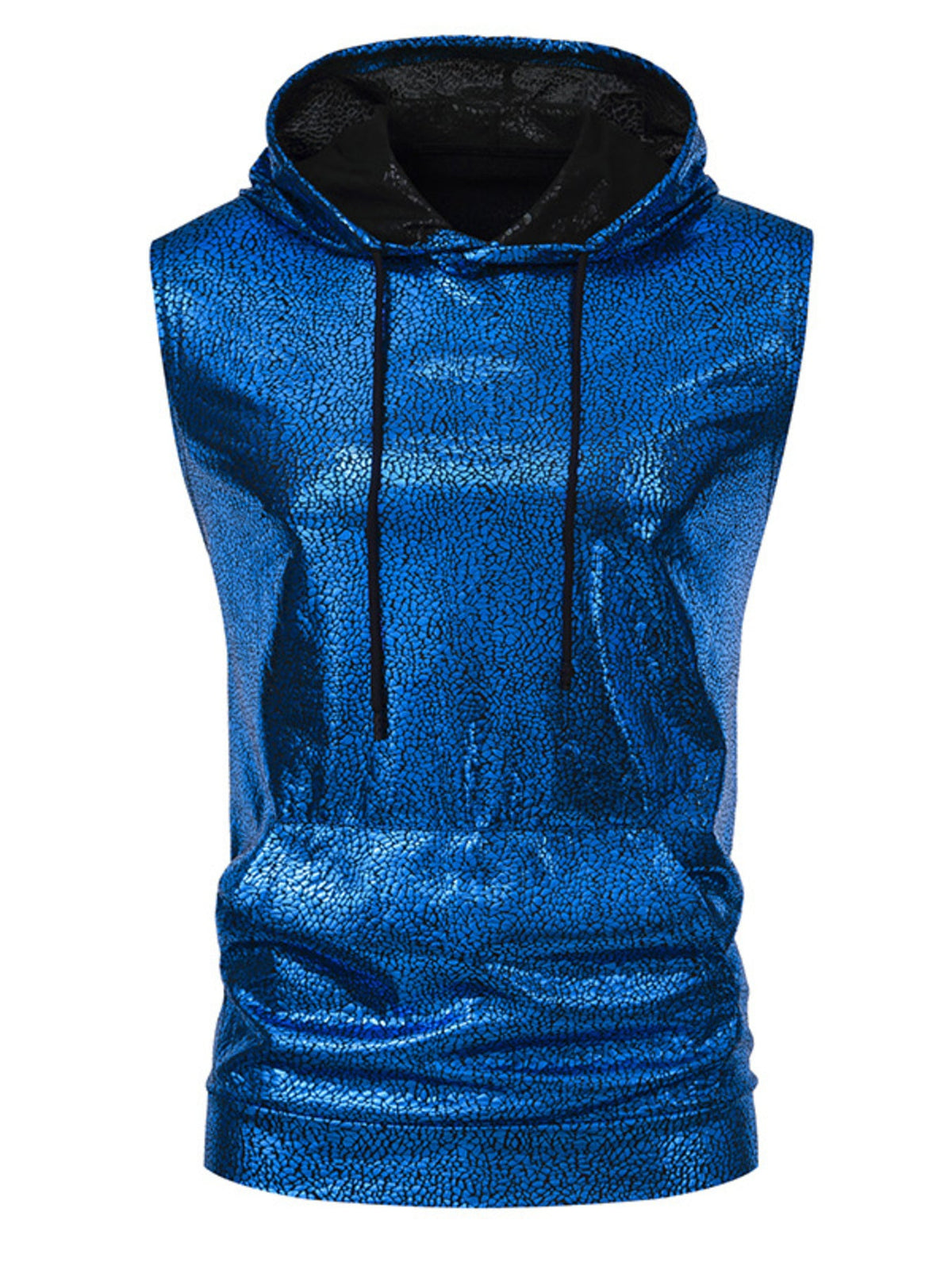 Men's Drawstring Sleeveless Hooded Top