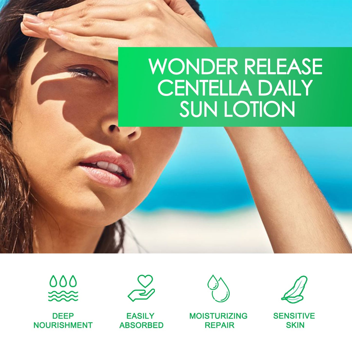 OUHOE Wonder Release Centella Daily Sun Lotion, Summer Protective Hydrating Mild Isolation Protective Cream