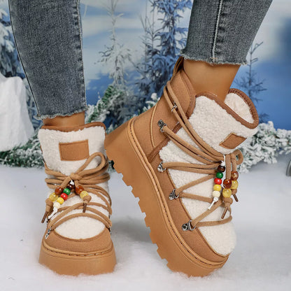 Lace-Up Platform Winter Boots