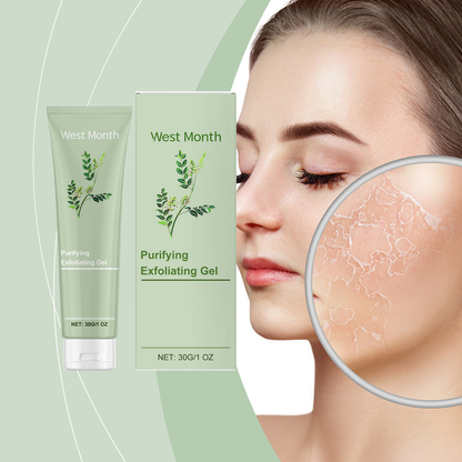 West&Month Purifying Exfoliating Gel, Improves Dull Dryness Deeply Cleans Pores Brightening Skin Firming