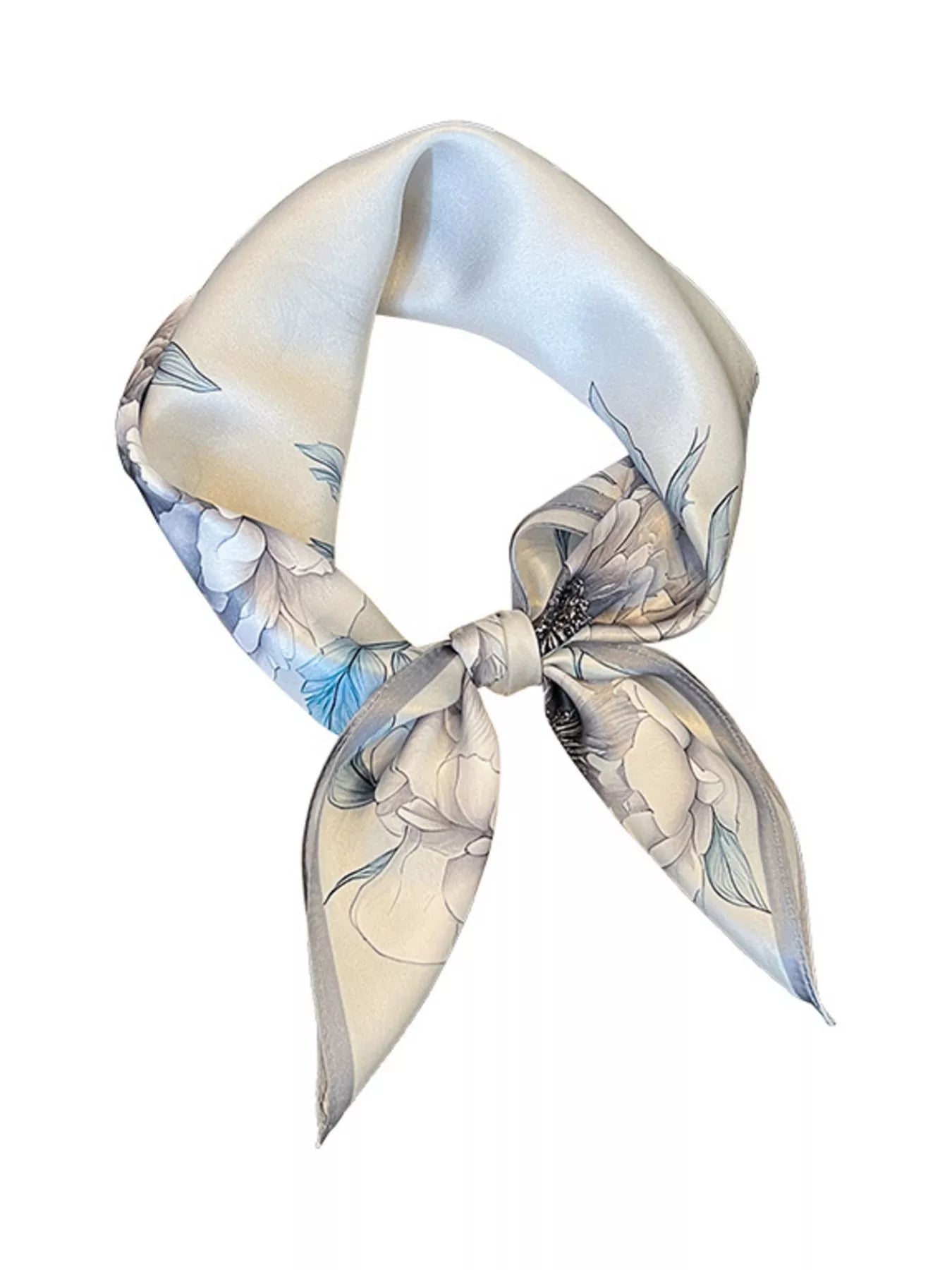 Floral Print Silk Square Scarf