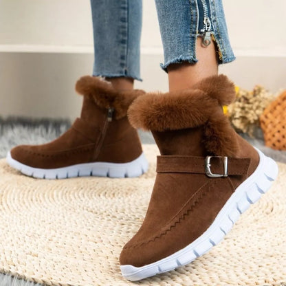 Faux Fur Trim Ankle Boots