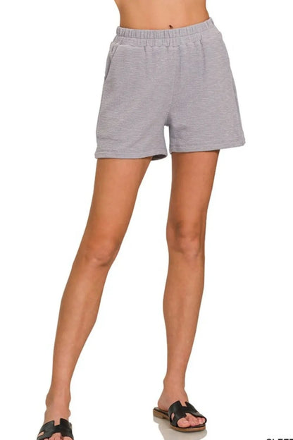 Zenana Cotton Slub Shorts