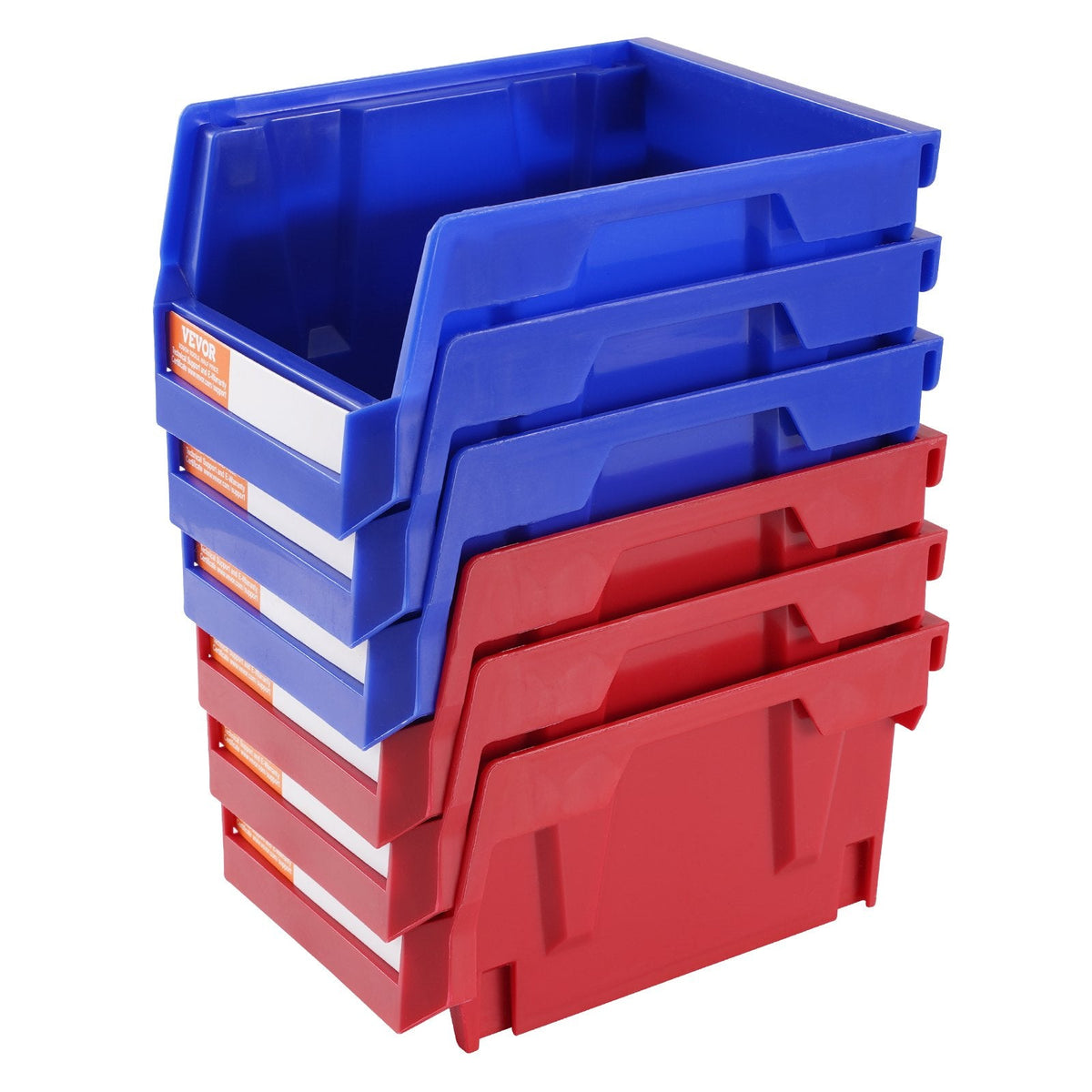 Plastic Storage Bin,Hanging Stackable Storage Organizer Bin, Blue Red, 24-Pack, Heavy Duty Stacking Containers For Closet, Kitchen, Office, Or Pantry Organization