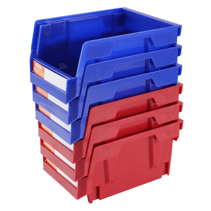 Plastic Storage Bin,Hanging Stackable Storage Organizer Bin, Blue Red, 24-Pack, Heavy Duty Stacking Containers For Closet, Kitchen, Office, Or Pantry Organization