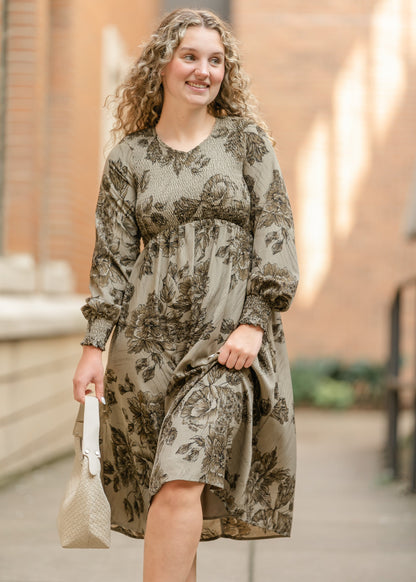 Aleeyah Smocked Midi Dress - FINAL SALE