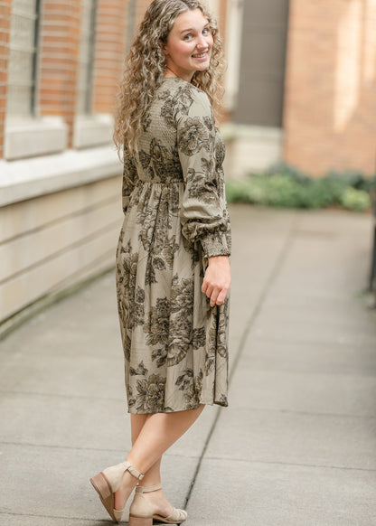 Aleeyah Smocked Midi Dress - FINAL SALE