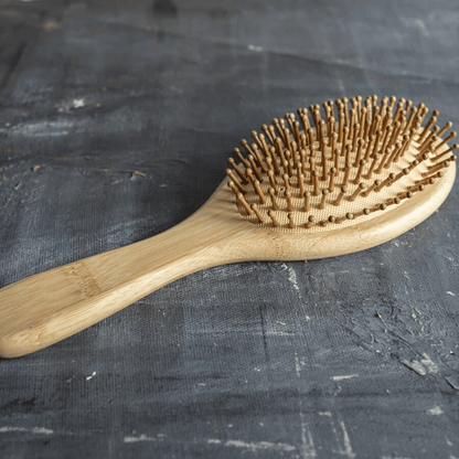 Bamboo Hair Brush with Bamboo Pins — Eco Detangling & Scalp Massage