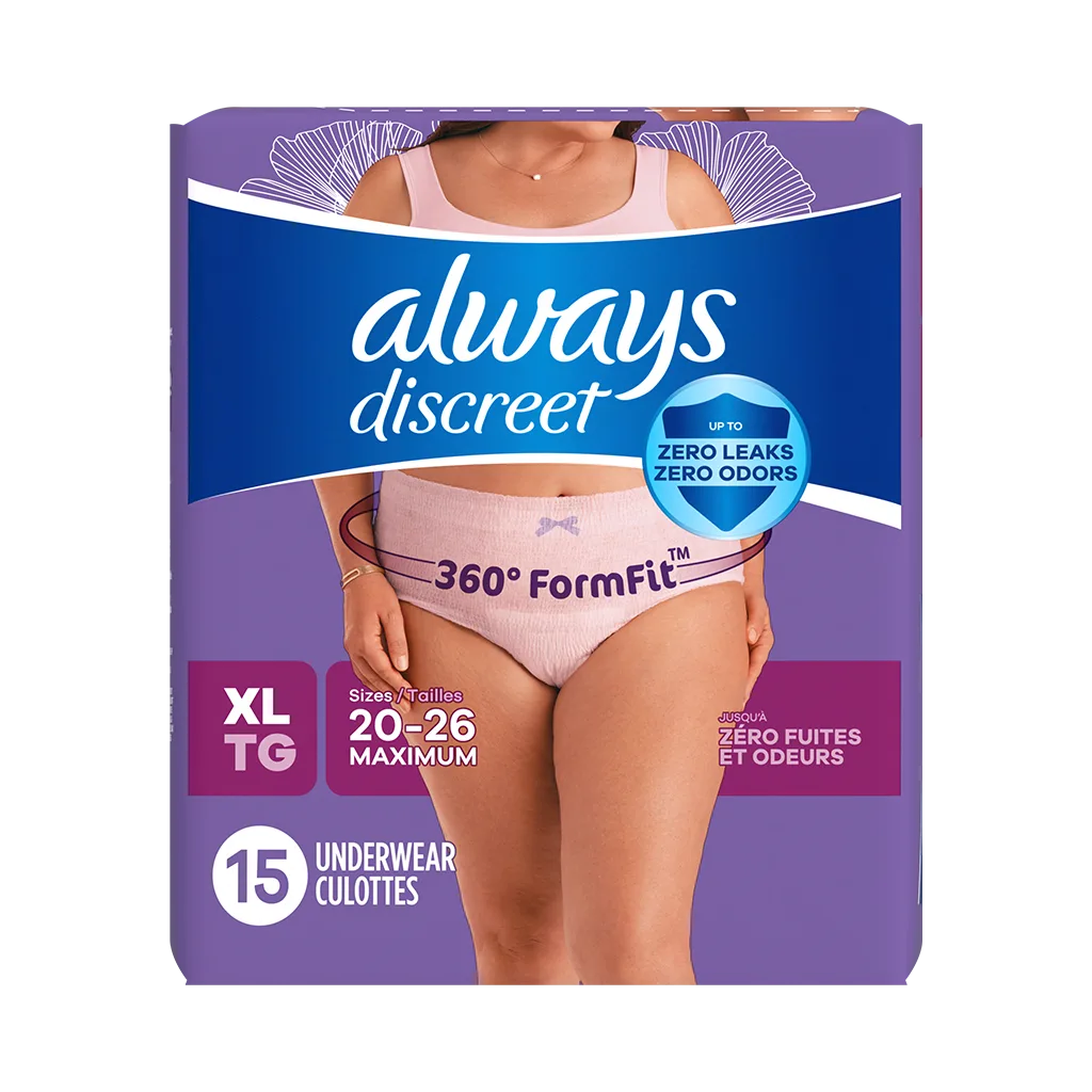 Always Discreet Maximum Protection Underwear for Women