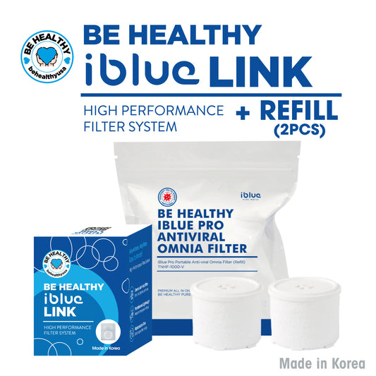 Be Healthy iBlue Link Pure Water Filter System + Refill (2pcs) Bundle