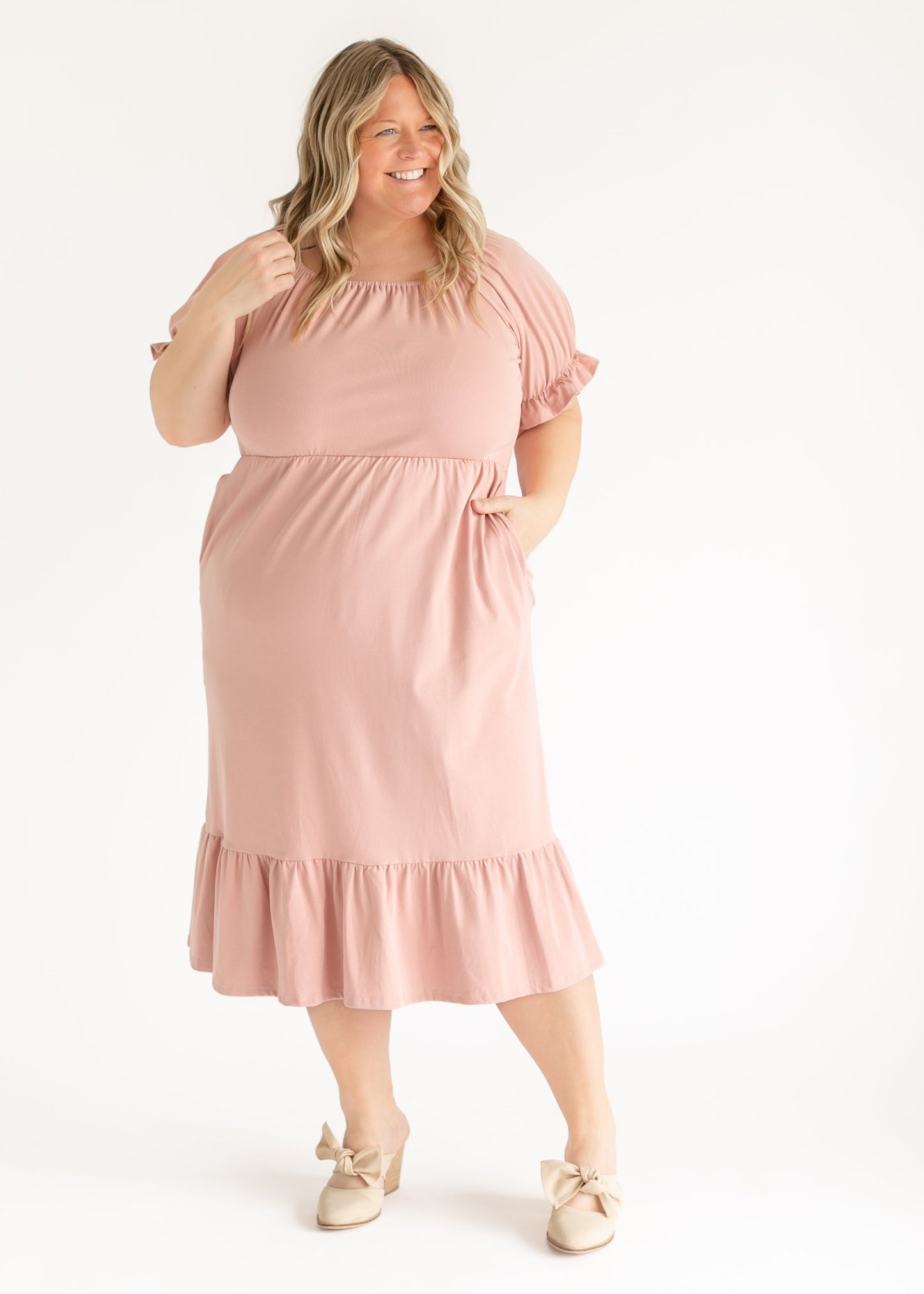 Amy Puff Sleeve Midi Dress