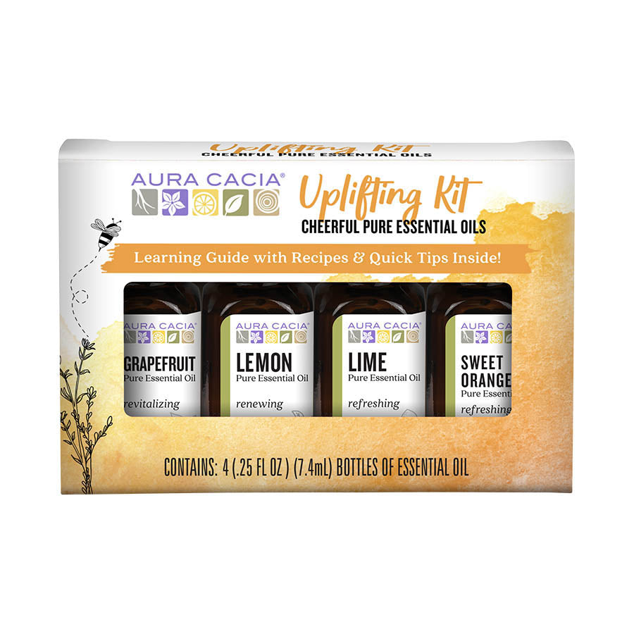 Aura Cacia Uplifting Essential Oil Kit, 100% Pure, 4-Piece