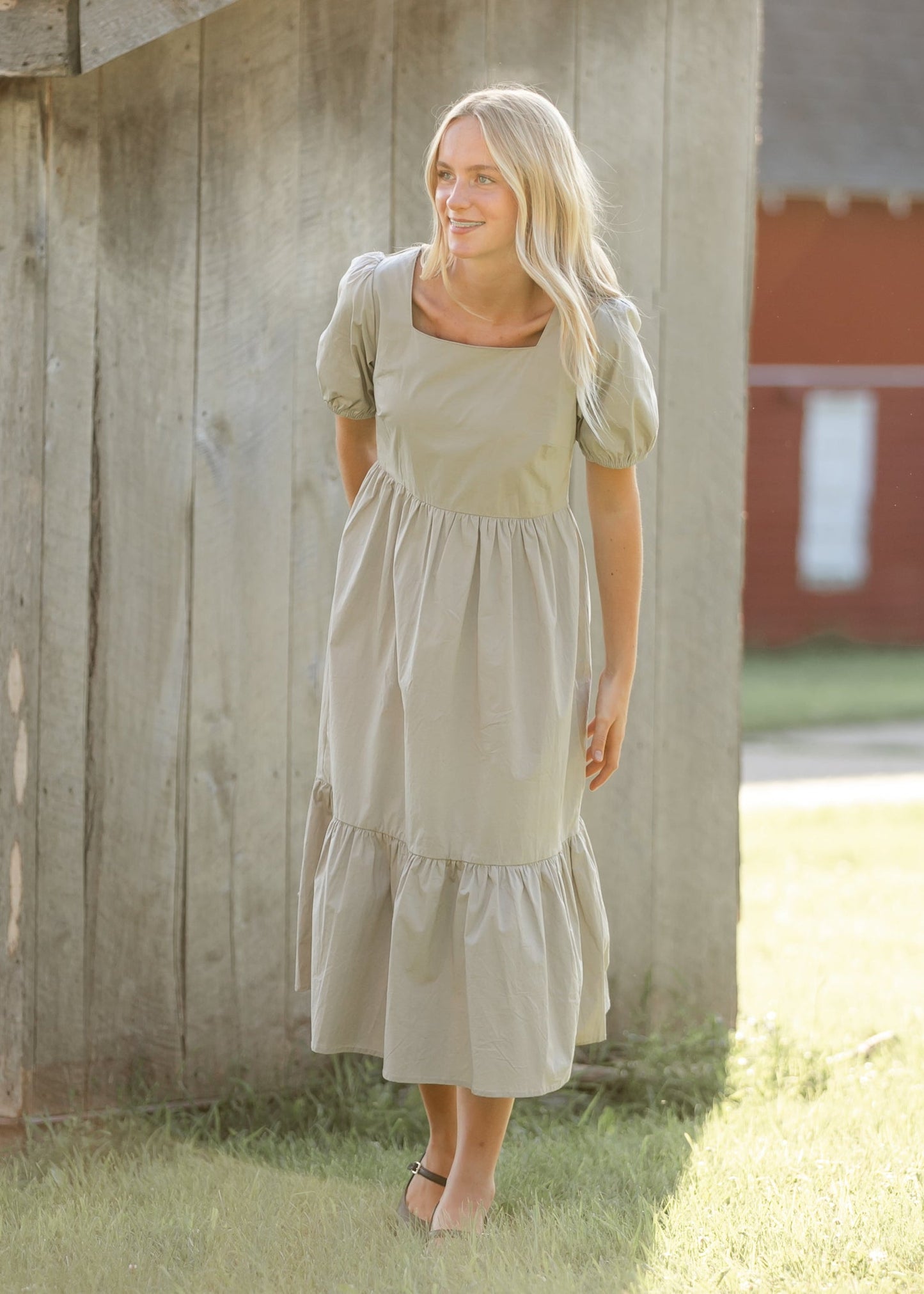 Ava Square Neck Midi Dress