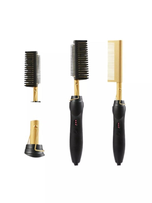 2-in-1 Curling Straightening Brush Hair
