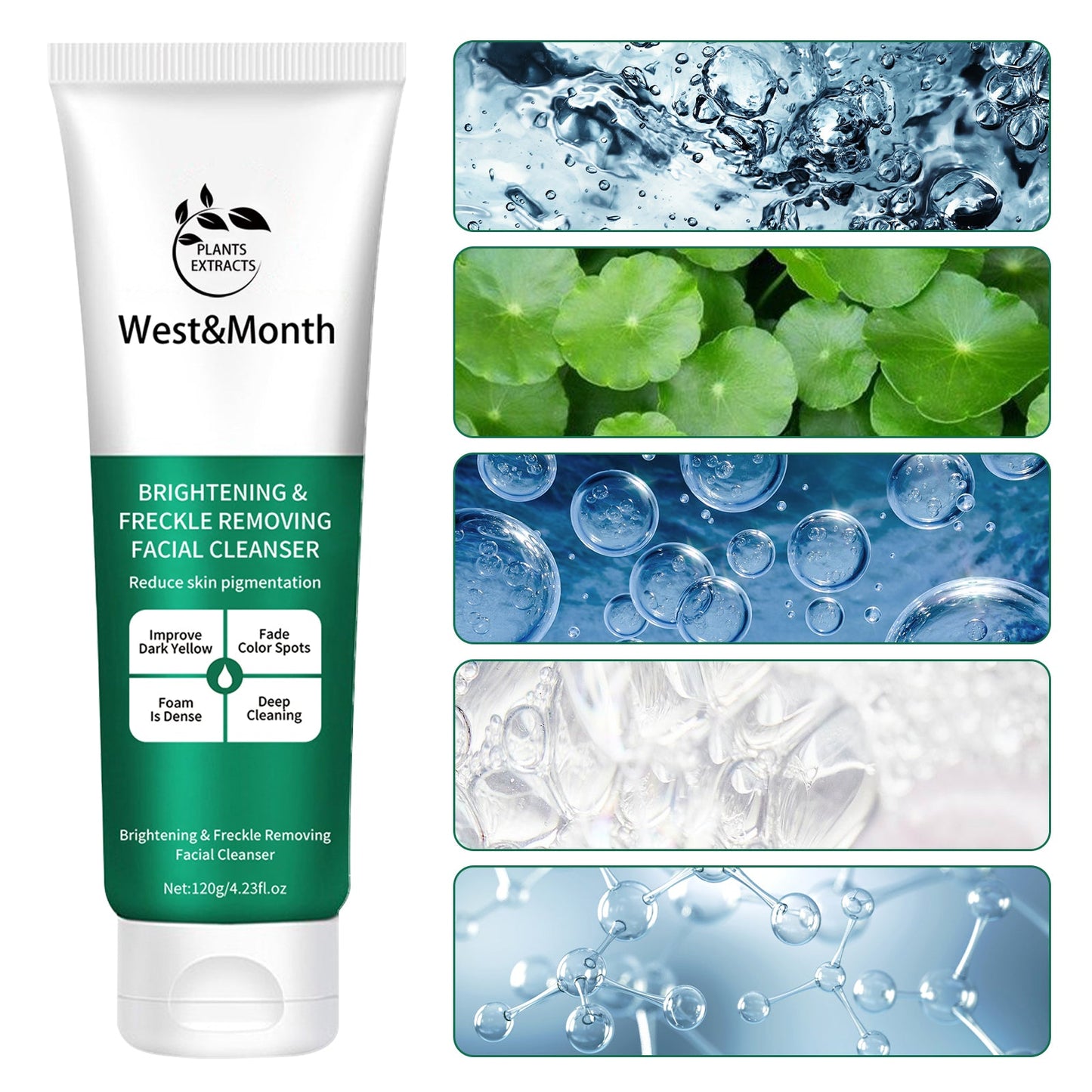 West&Month Brightening And Freckle-removing Facial Cleanser, Cleansing And Brightening Skin Moisturizing And Non-tightening Cleanser