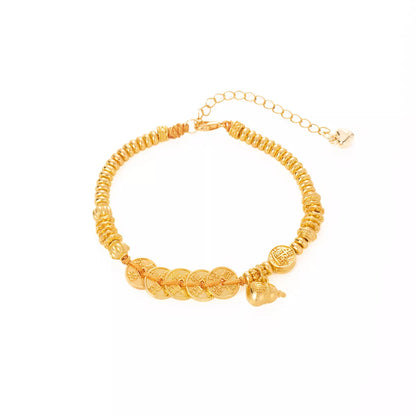 18K Gold-Plated Zinc Alloy Coin Bracelet