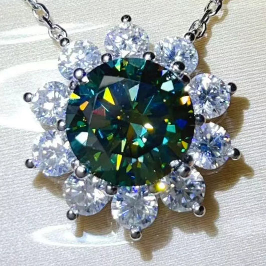 5 Carat Moissanite 925 Sterling Silver Pendant Necklace