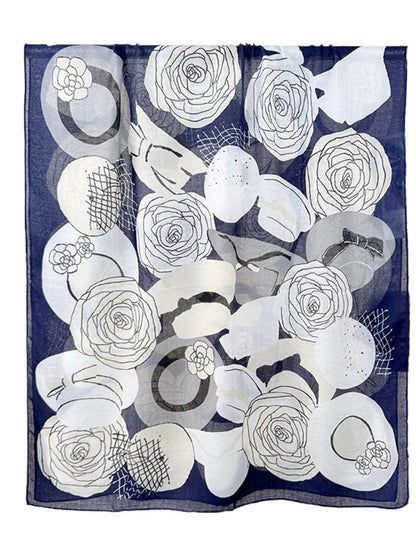 Flower Print Lightweight Scarf