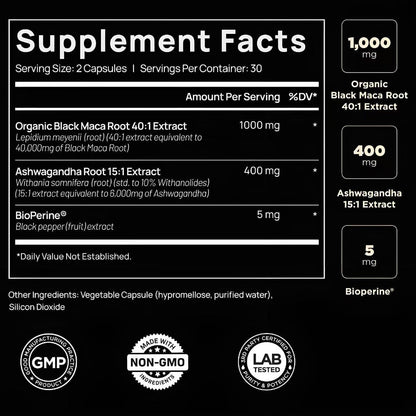 In Stock Black Maca Root Capsules For Men