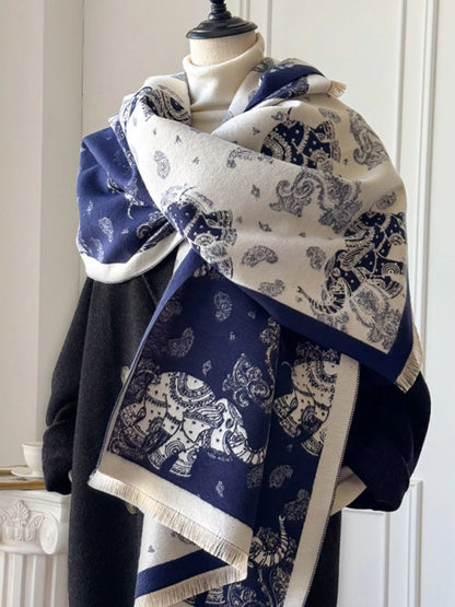 Raw Hem Warm Scarf