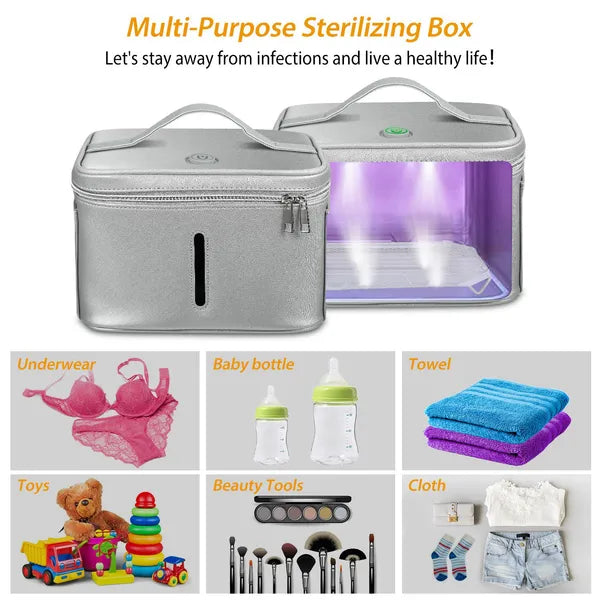 UV Disinfection Bag, Portable LED UV Sanitizer Box USB-Powered Travel UV Cleaner Bag