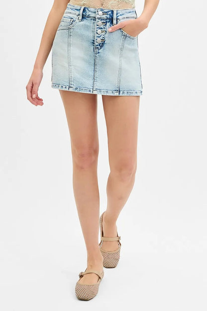 RISEN Full Size High Rise Button Down Skorts Plus Size