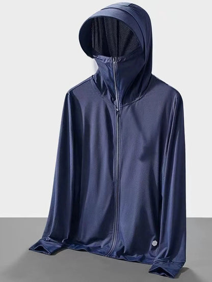 Men's Plus Size Hooded Performance Jacket with Face Shield