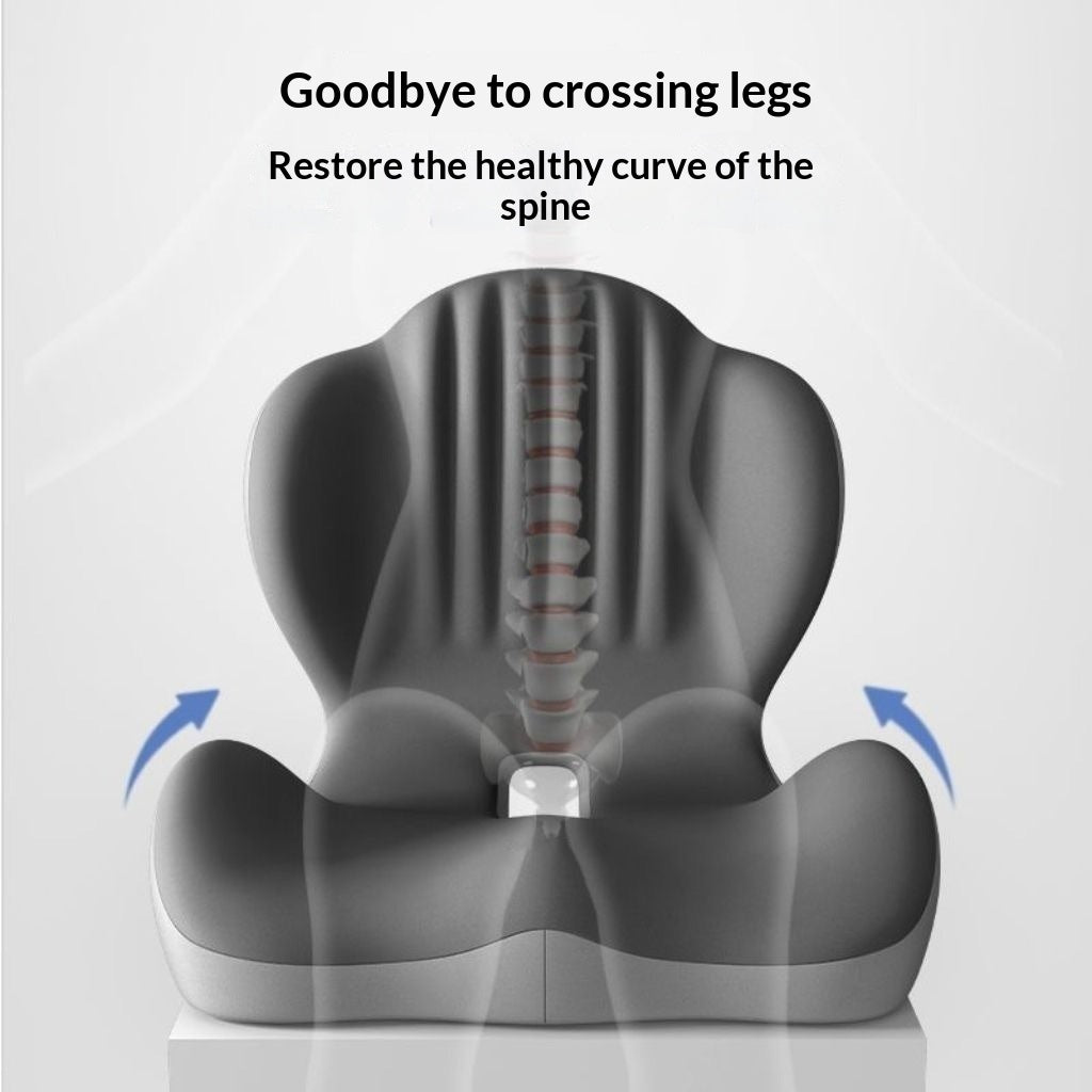Ergonomic Lumbar Support Seat Cushion - Posture Correcting Memory Foam Chair Pad for Students Office Home Use