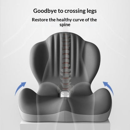 Ergonomic Lumbar Support Seat Cushion - Posture Correcting Memory Foam Chair Pad for Students Office Home Use