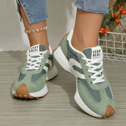 Round Toe Lace Up Sneakers