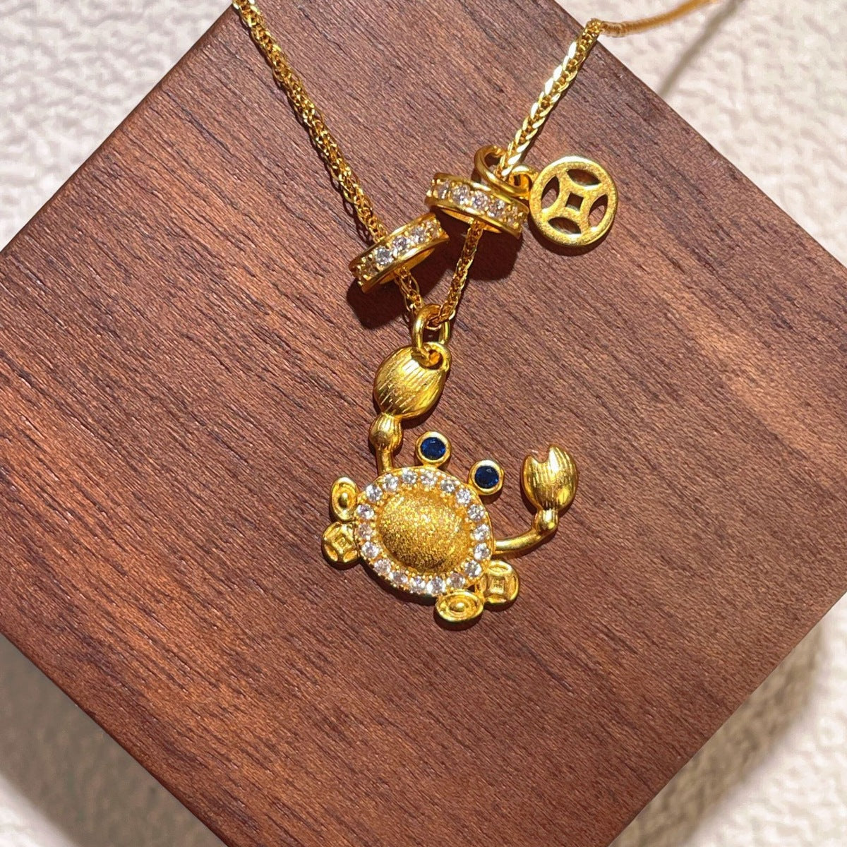 18K Gold-Plated Crab Pendant Necklace