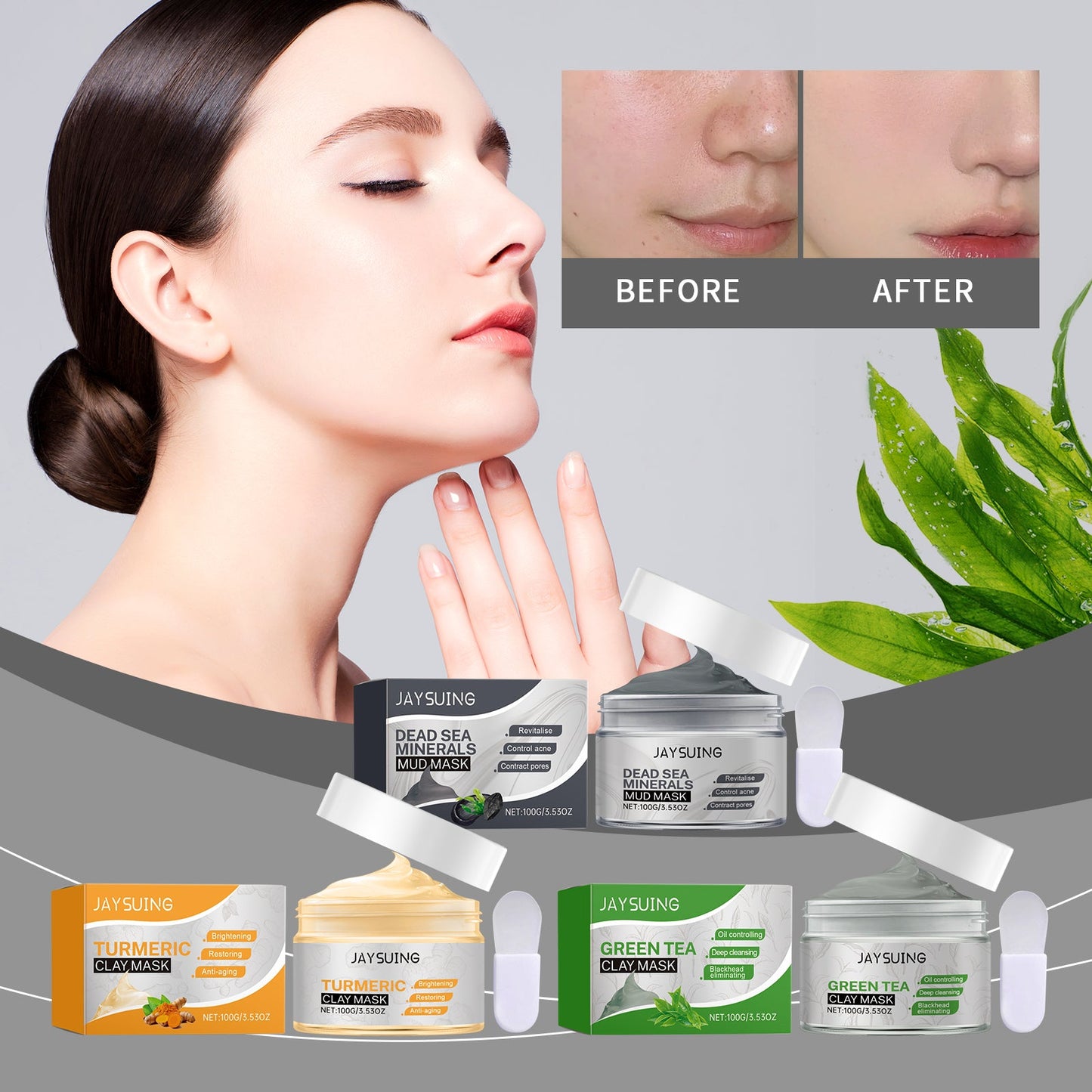 Jaysuing Facial Mud Mask Series Moisturizes And Controls Oil, Firming And Smoothing Facial Skin To Even Skin Tone