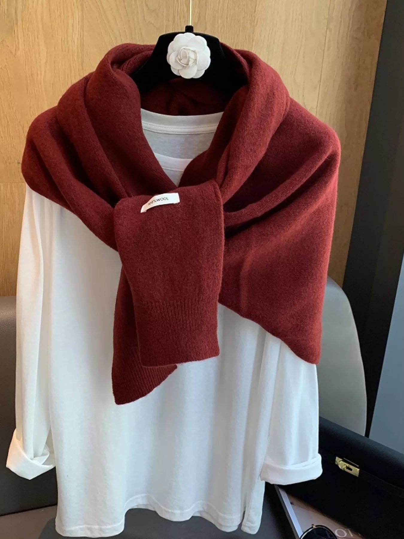 Wool Knitted Asymmetrical Shawl