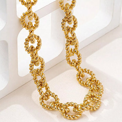18K Gold-Plated Alloy Twisted Necklace