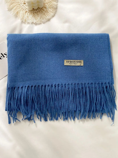 Fringe Solid Color Scarf