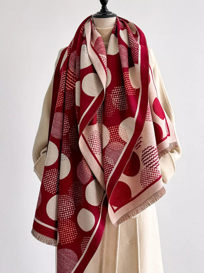 Polka Dot Raw Hem Scarf