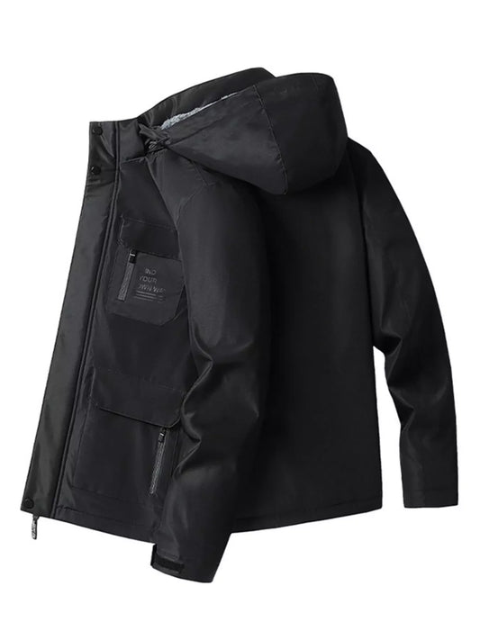 Men's Plus Size Warm Fleece Lined Hooded Winter Coat