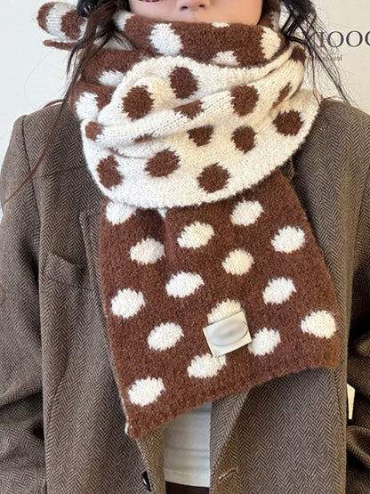 Polka Dot Knitted Scarf