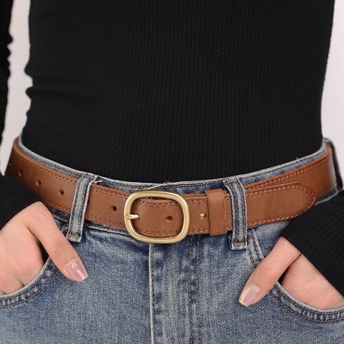 Vintage Style Golden Buckle Belt