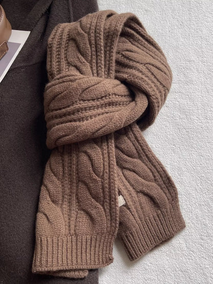 Wool Cable Knit Winter Scarf