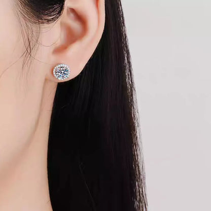 1 Carat Moissanite 925 Sterling Silver Stud Earrings